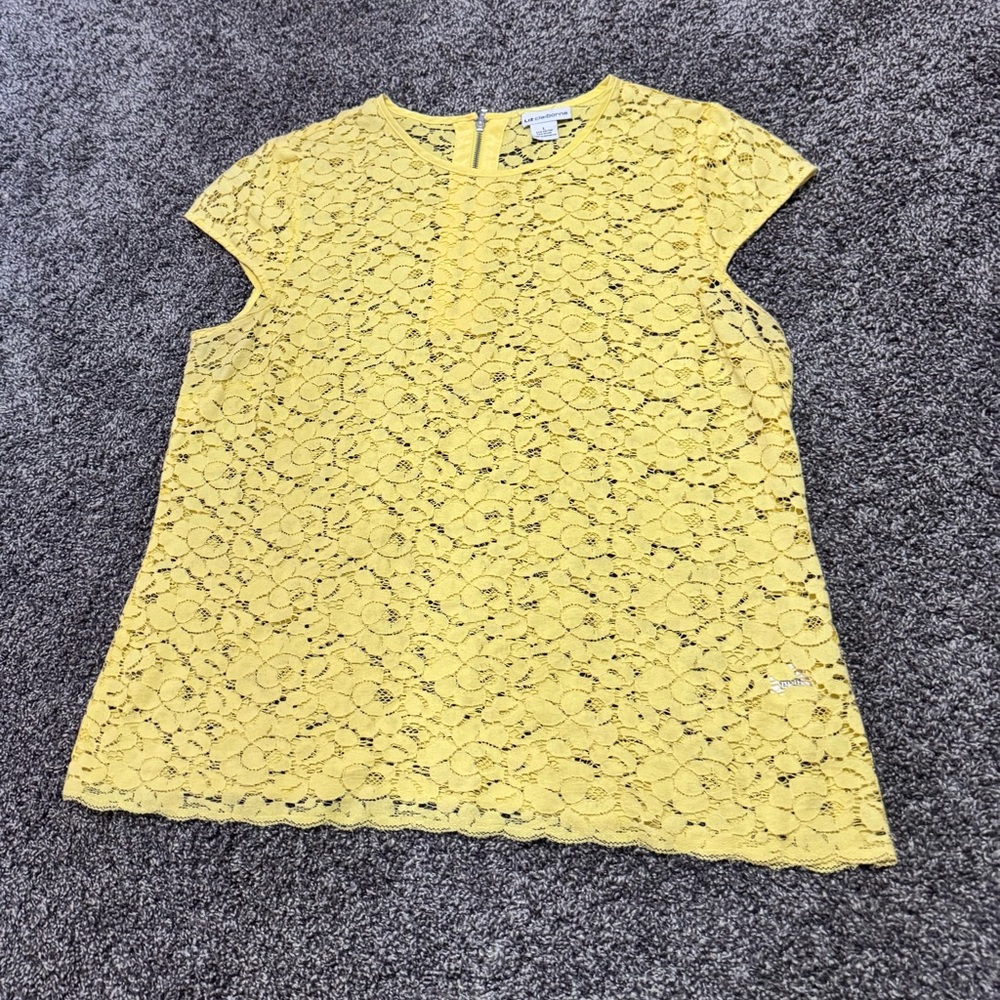 Yellow Lace Women Top NWOT